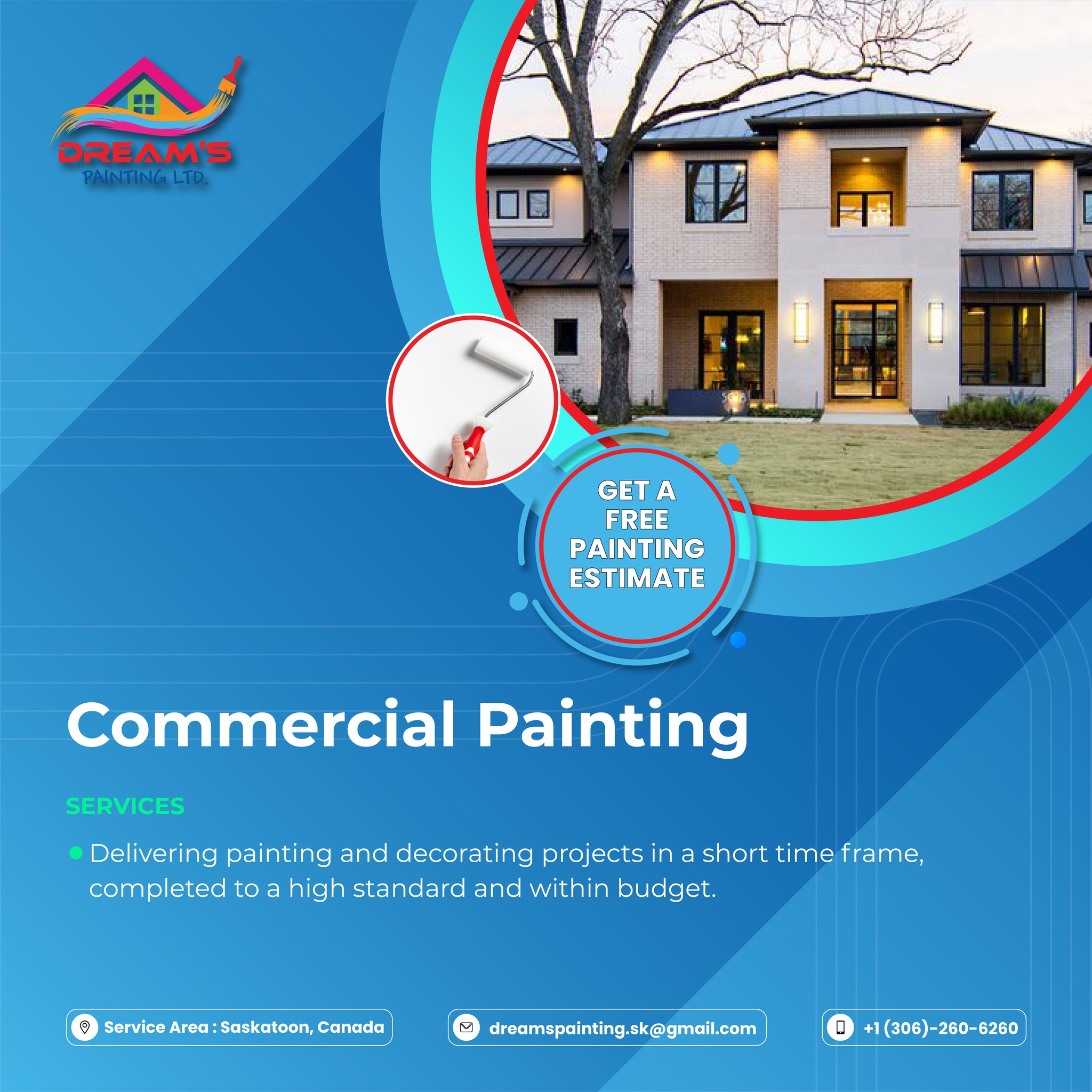 A professionally painted commercial space