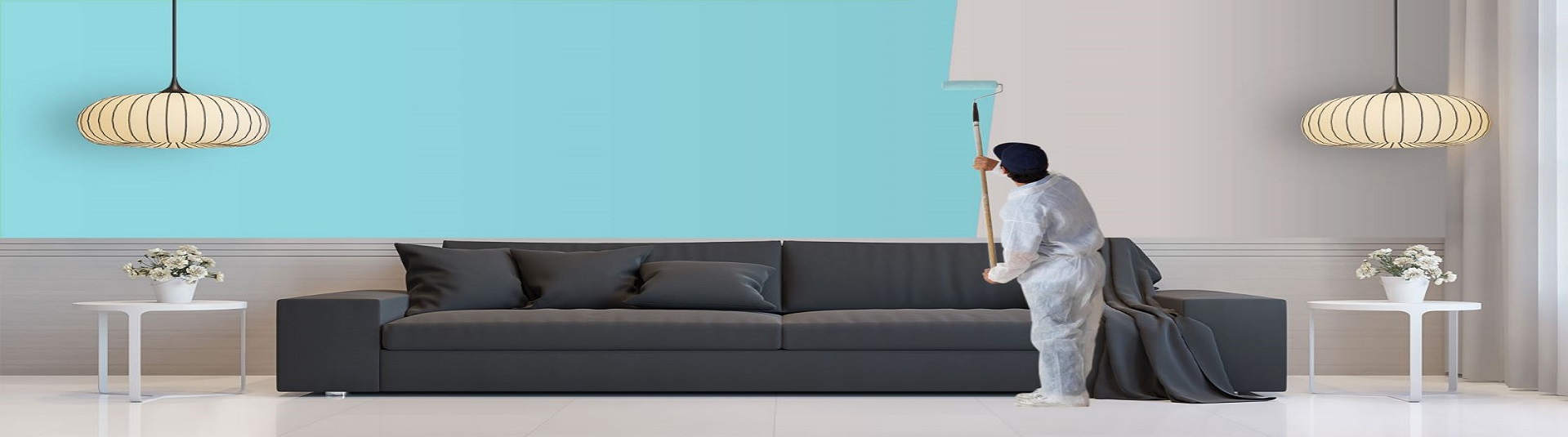 Modern and stylish interior design banner