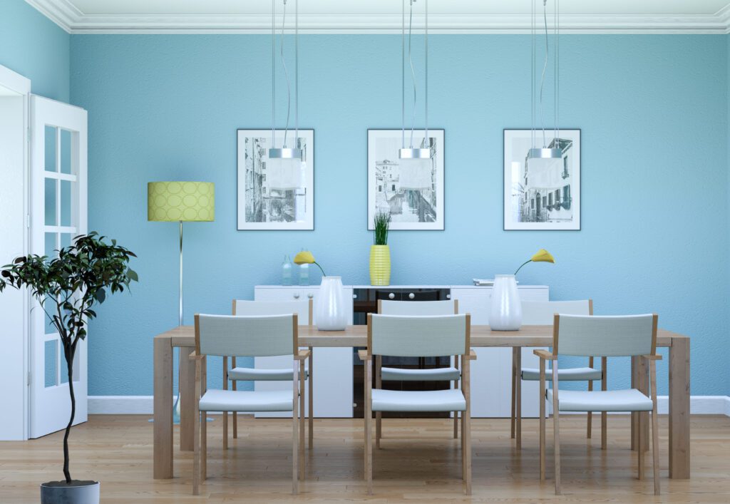Yellowish painted shade of livingroomliving room